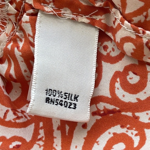 Banana Republic women’s tops Silk Tiered Blouse Orange size small - Picture 8 of 11